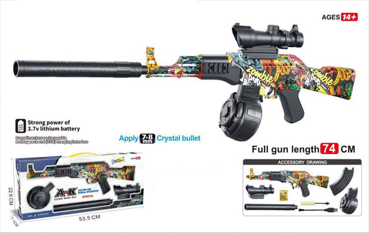 Moćna Igračka za Djecu: AK-47 Blaster + 10 000 gel kuglica GRATIS